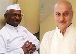 anupam kher supports Anna Hazare