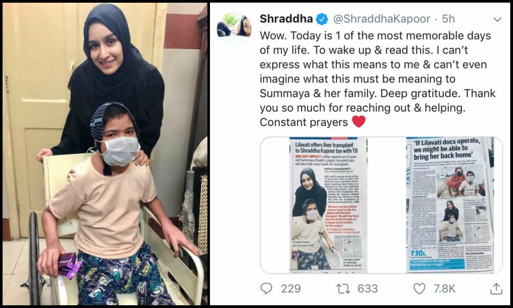 shraddha expresses gratitude to her fans