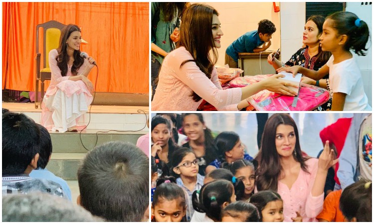 kriti spends time with children at the orphanage