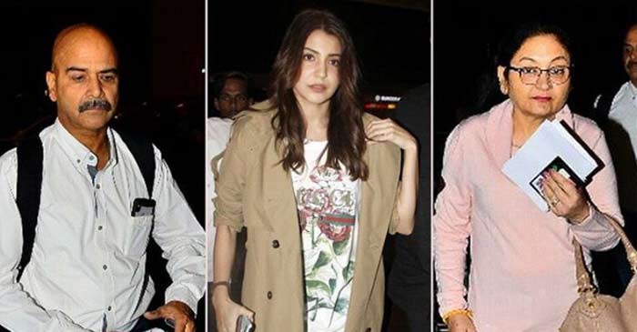 anushka sharma snapped with her mom and dad