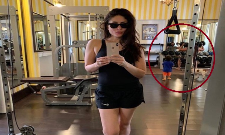 kareena, saif and taimur snapped in gym together