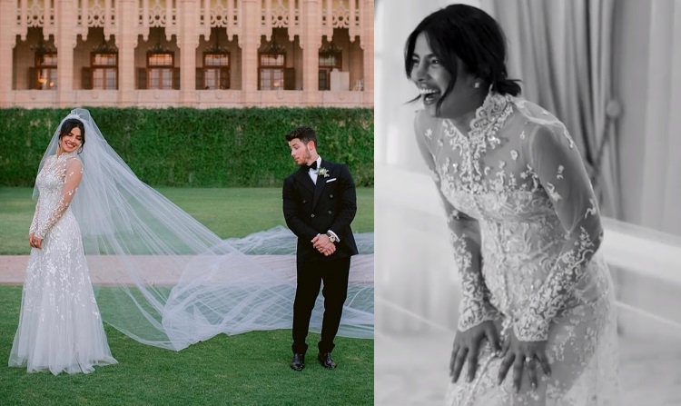 here how priyanka reacted on trying her wedding gown for first time