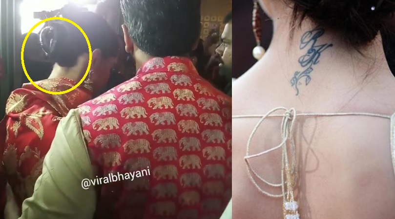 Deepika Padukone Removes Ranbir Kapoor's Tattoo From Neck After Marriage -  YouTube